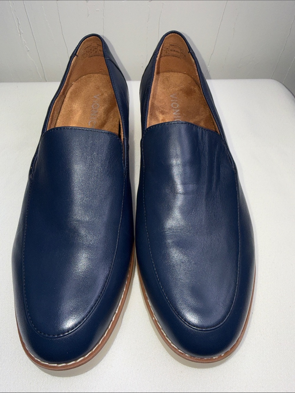 Vionic Kensley Navy Leather Loafers - Picture 2 of 8